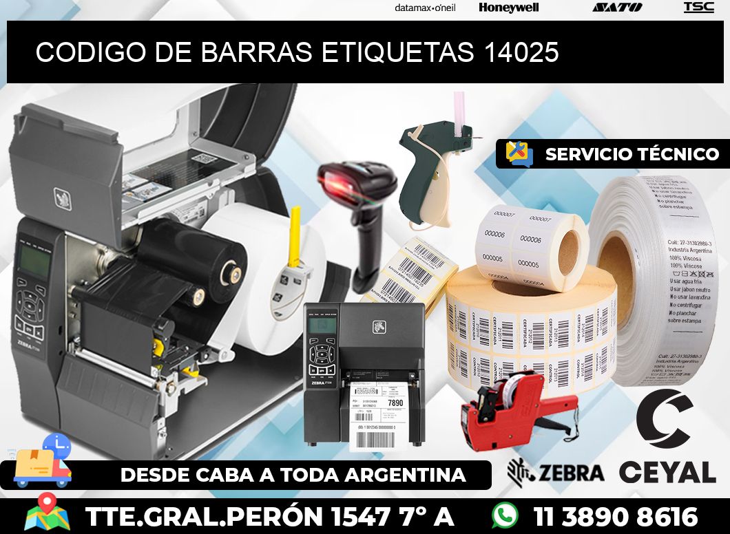 CODIGO DE BARRAS ETIQUETAS 14025