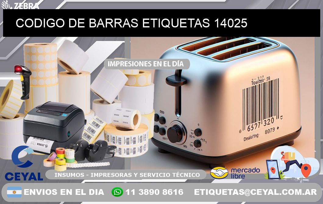 CODIGO DE BARRAS ETIQUETAS 14025