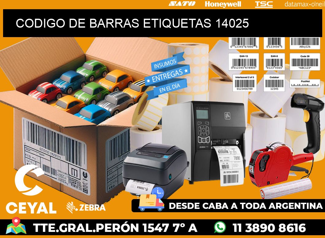 CODIGO DE BARRAS ETIQUETAS 14025