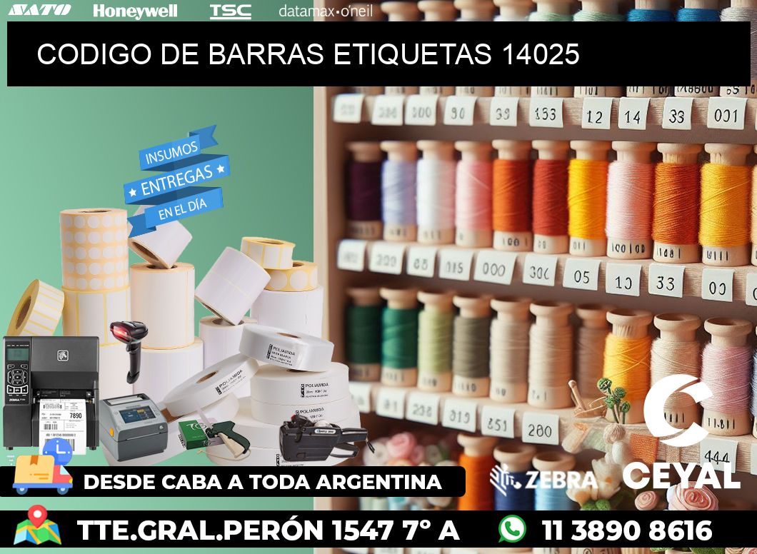 CODIGO DE BARRAS ETIQUETAS 14025