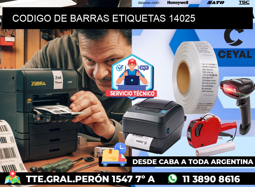 CODIGO DE BARRAS ETIQUETAS 14025