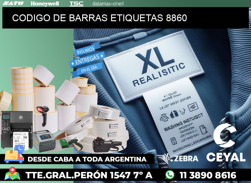 CODIGO DE BARRAS ETIQUETAS 8860