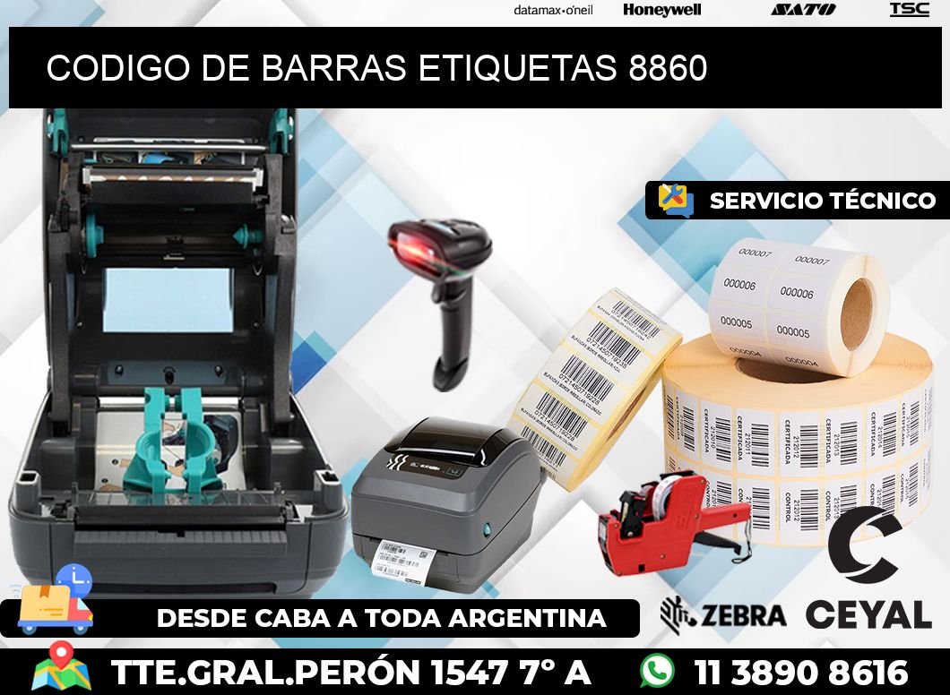 CODIGO DE BARRAS ETIQUETAS 8860