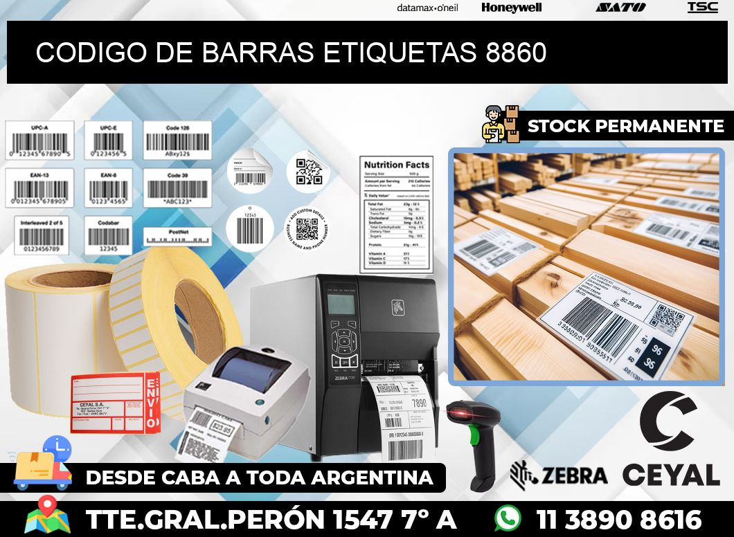 CODIGO DE BARRAS ETIQUETAS 8860