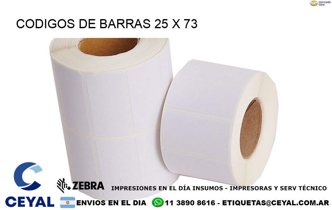 CODIGOS DE BARRAS 25 x 73