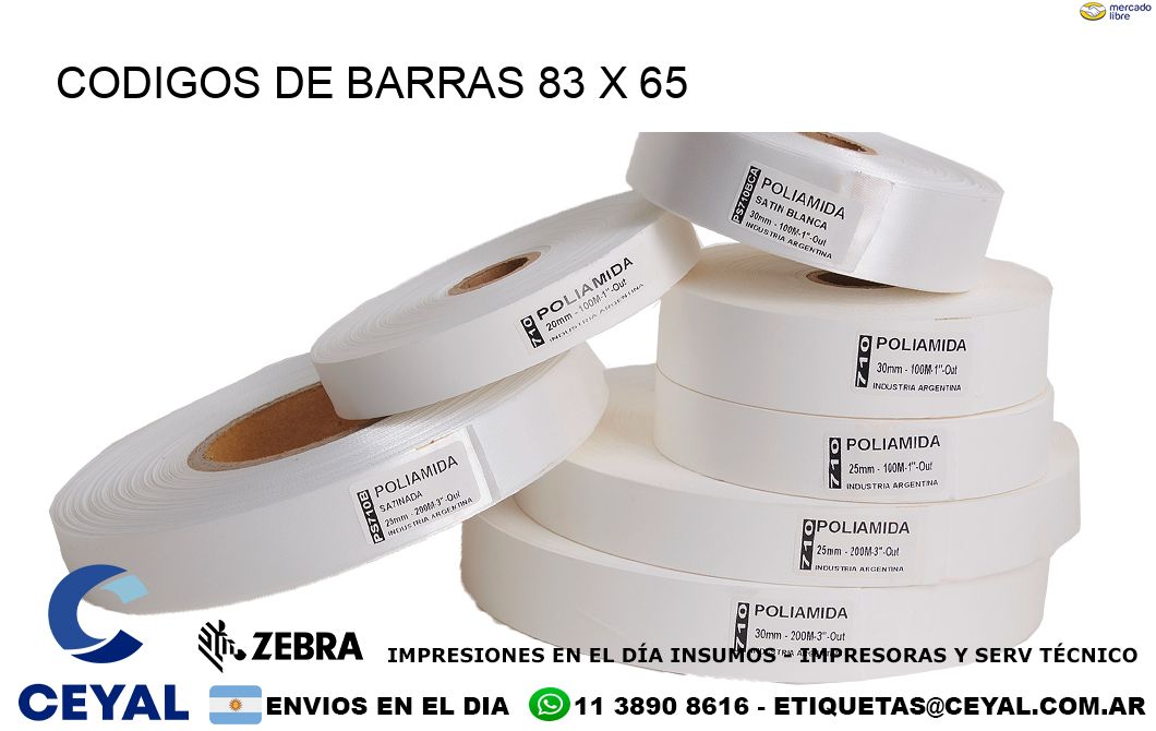 CODIGOS DE BARRAS 83 x 65