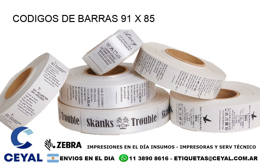 CODIGOS DE BARRAS 91 x 85