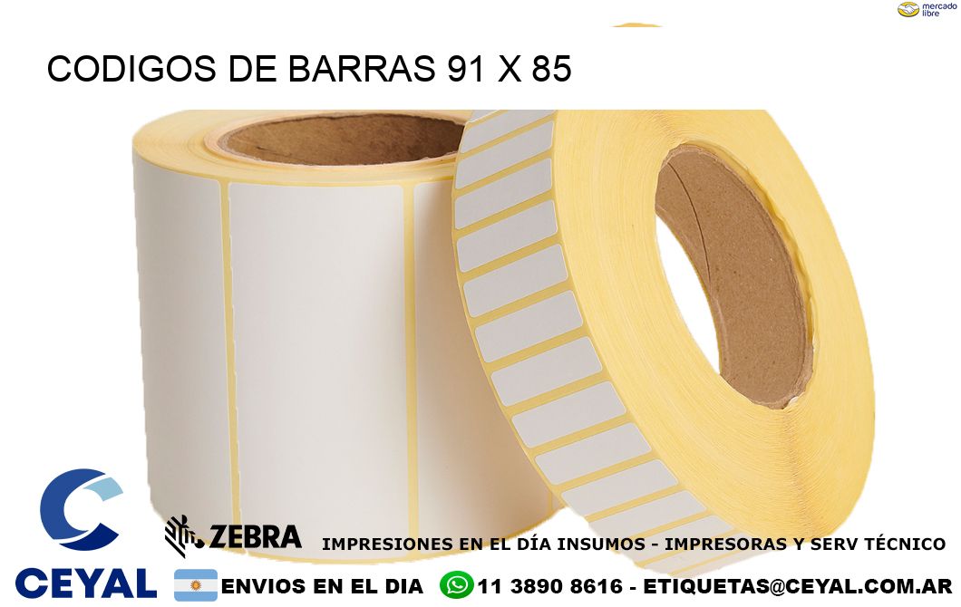 CODIGOS DE BARRAS 91 x 85