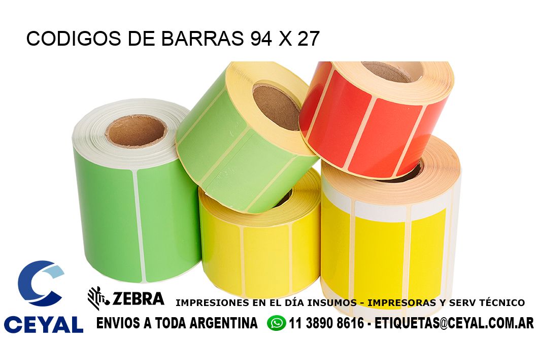 CODIGOS DE BARRAS 94 x 27