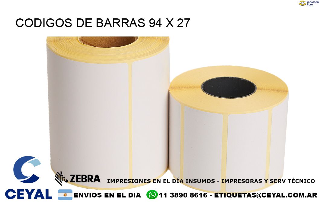 CODIGOS DE BARRAS 94 x 27