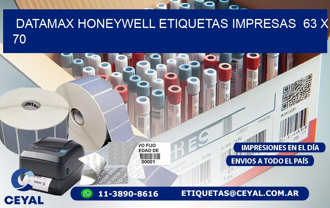 DATAMAX HONEYWELL ETIQUETAS IMPRESAS  63 x 70