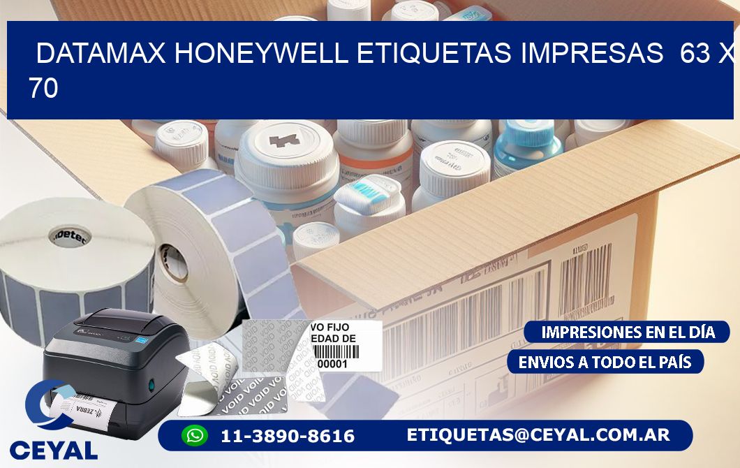 DATAMAX HONEYWELL ETIQUETAS IMPRESAS  63 x 70