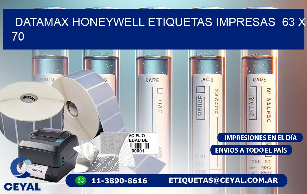 DATAMAX HONEYWELL ETIQUETAS IMPRESAS  63 x 70