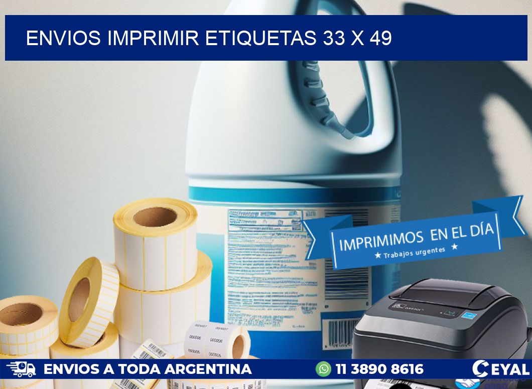 ENVIOS IMPRIMIR ETIQUETAS 33 x 49