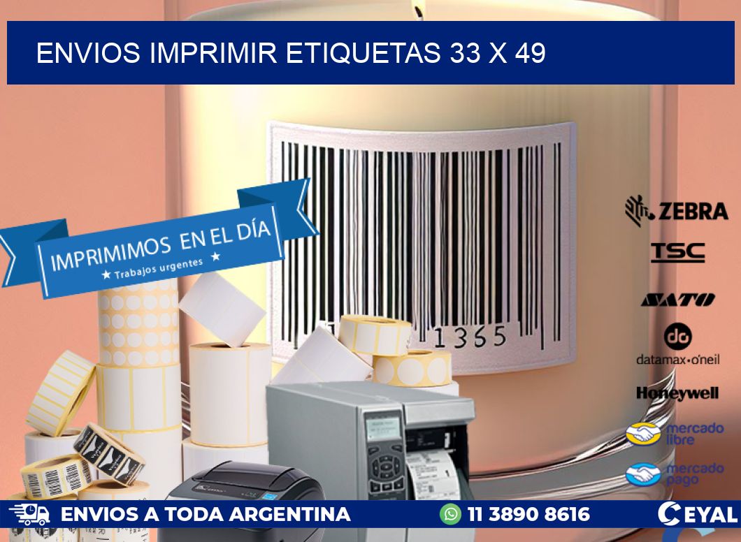 ENVIOS IMPRIMIR ETIQUETAS 33 x 49