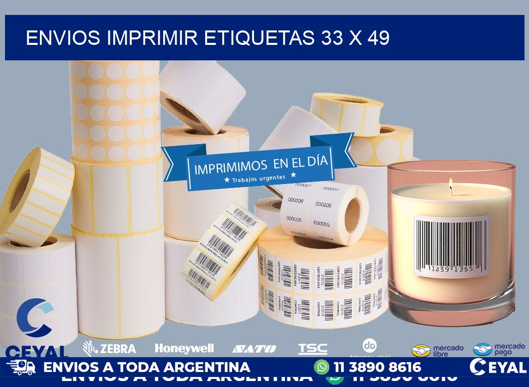 ENVIOS IMPRIMIR ETIQUETAS 33 x 49