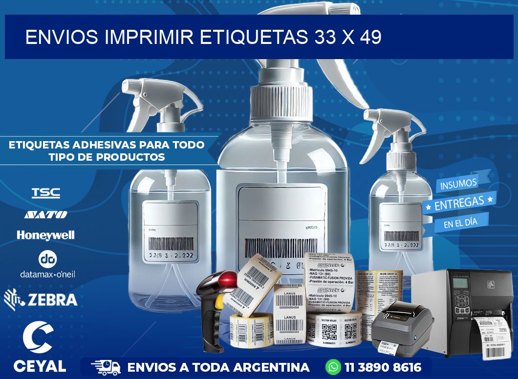 ENVIOS IMPRIMIR ETIQUETAS 33 x 49