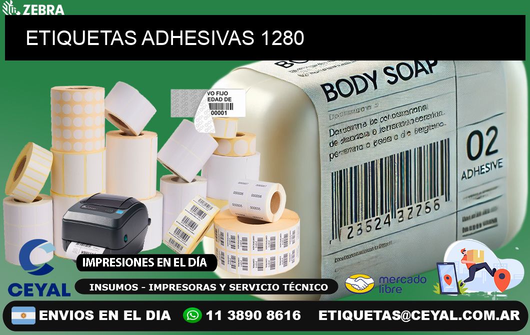ETIQUETAS ADHESIVAS 1280