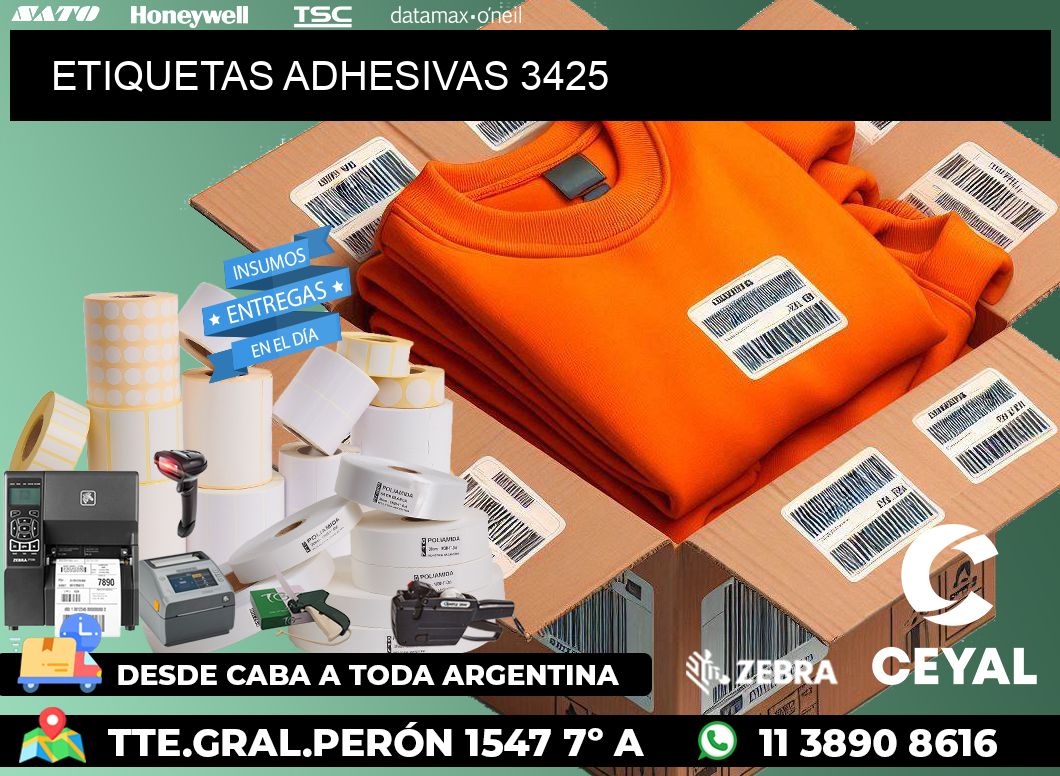 ETIQUETAS ADHESIVAS 3425