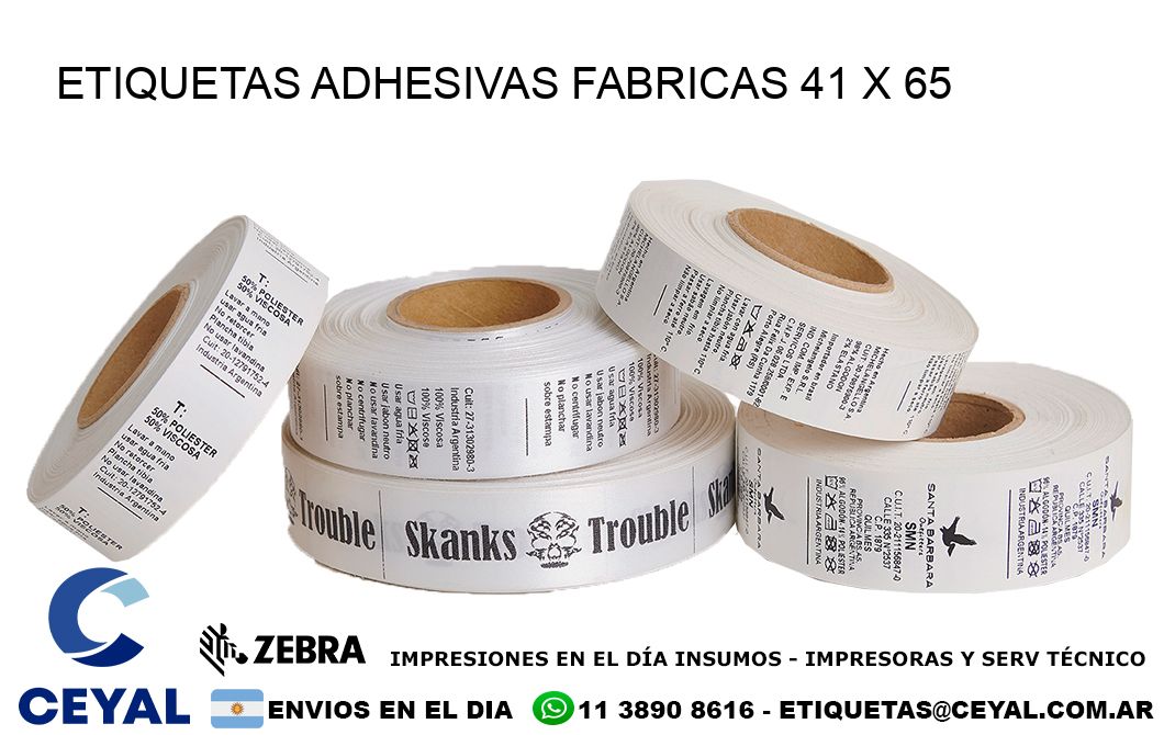 ETIQUETAS ADHESIVAS FABRICAS 41 x 65