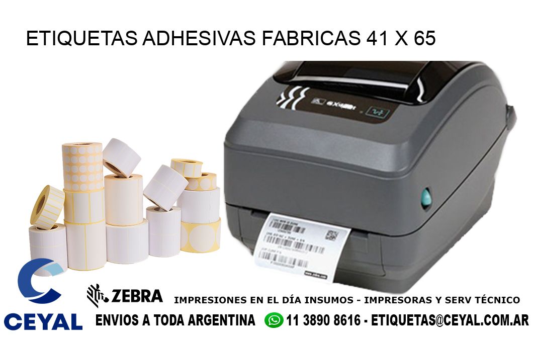 ETIQUETAS ADHESIVAS FABRICAS 41 x 65