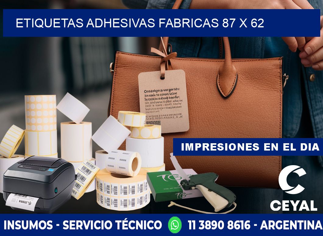 ETIQUETAS ADHESIVAS FABRICAS 87 x 62