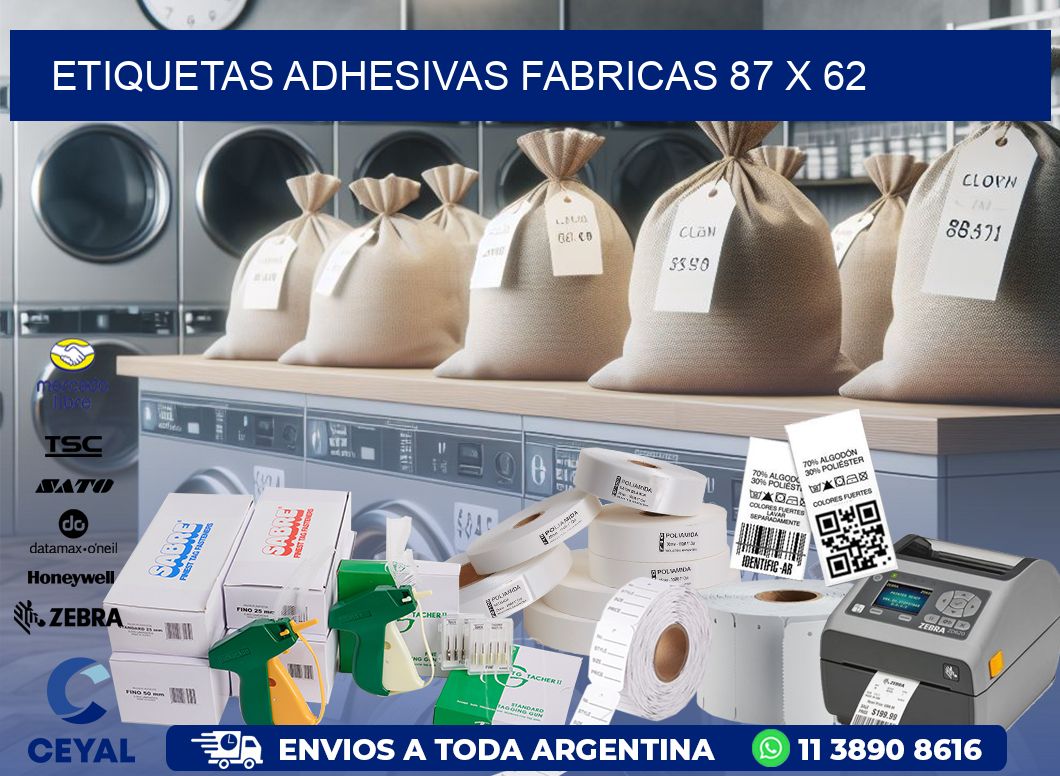 ETIQUETAS ADHESIVAS FABRICAS 87 x 62