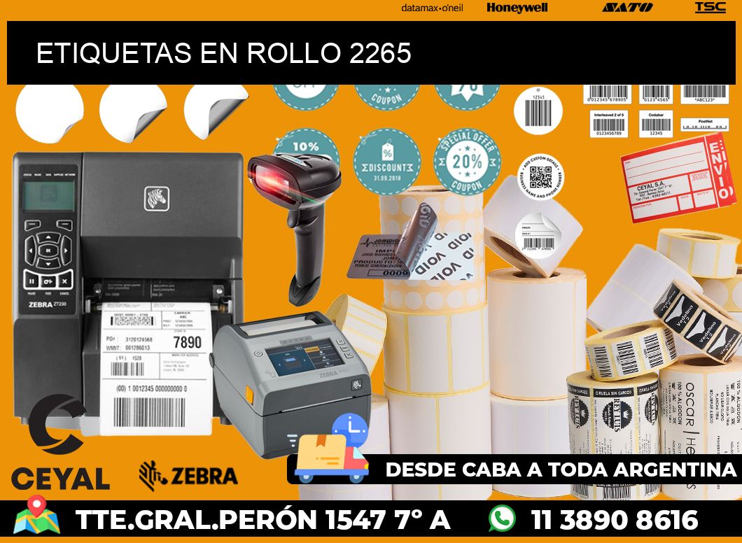 ETIQUETAS EN ROLLO 2265