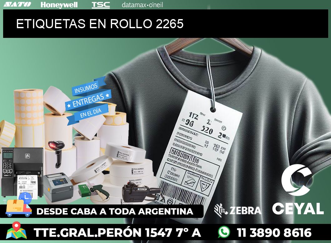 ETIQUETAS EN ROLLO 2265