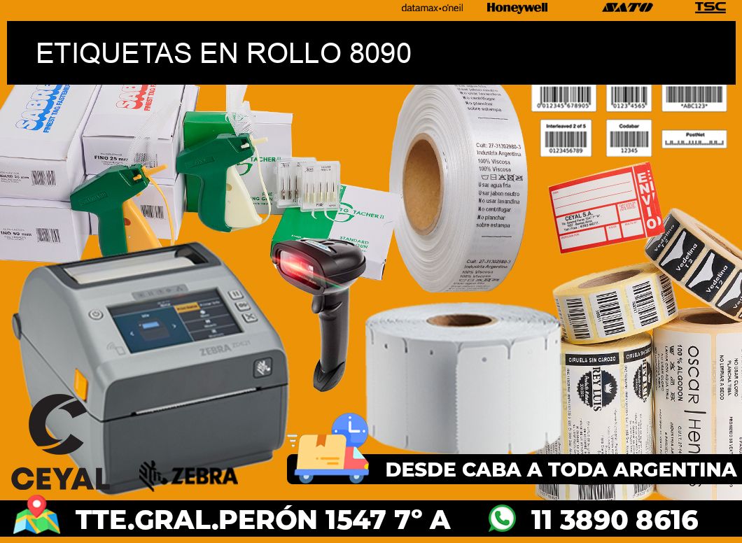 ETIQUETAS EN ROLLO 8090