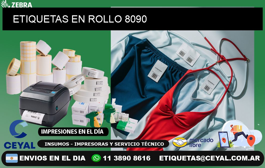 ETIQUETAS EN ROLLO 8090