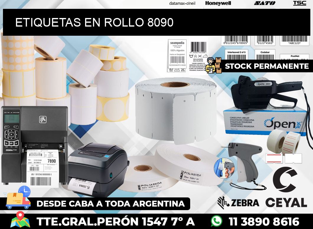 ETIQUETAS EN ROLLO 8090