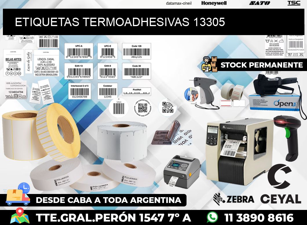 ETIQUETAS TERMOADHESIVAS 13305