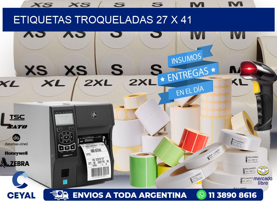 ETIQUETAS TROQUELADAS 27 x 41