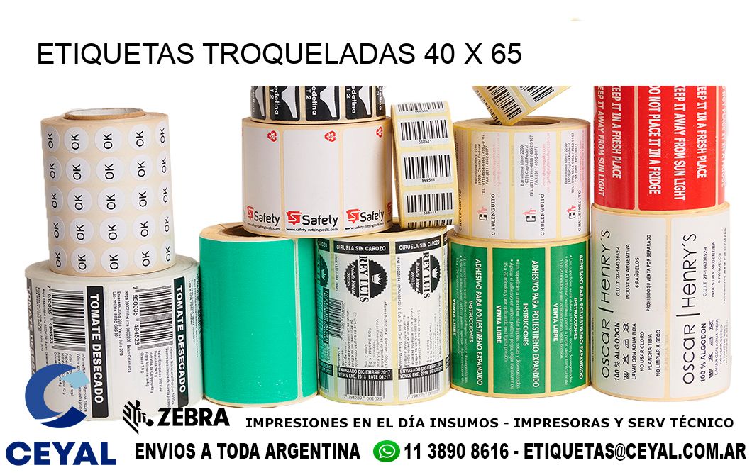 ETIQUETAS TROQUELADAS 40 x 65
