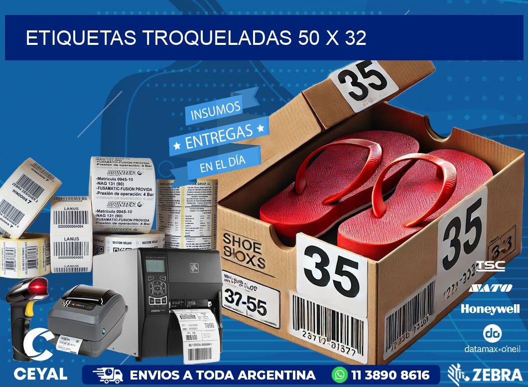 ETIQUETAS TROQUELADAS 50 x 32
