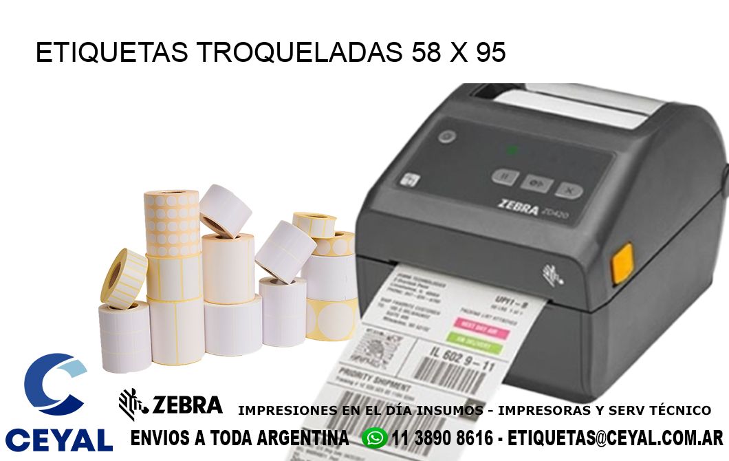 ETIQUETAS TROQUELADAS 58 x 95