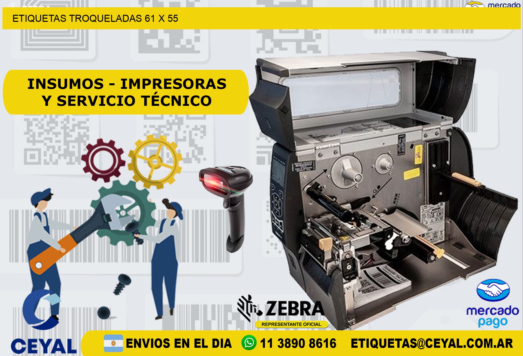 ETIQUETAS TROQUELADAS 61 x 55