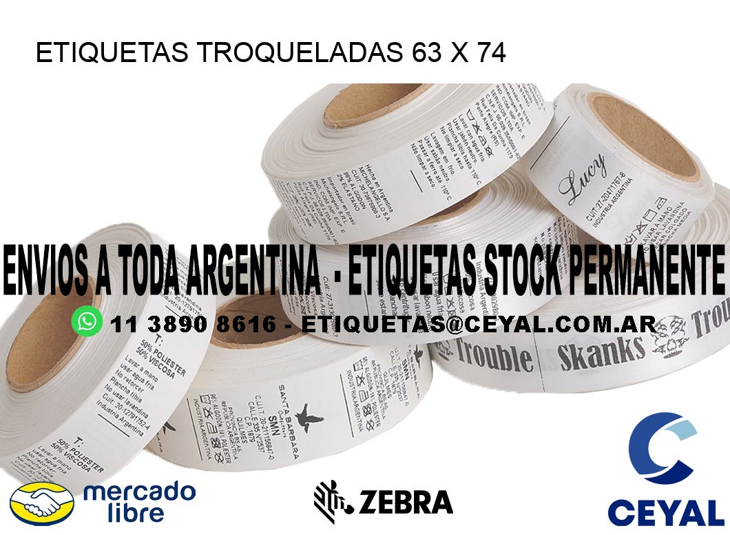 ETIQUETAS TROQUELADAS 63 x 74