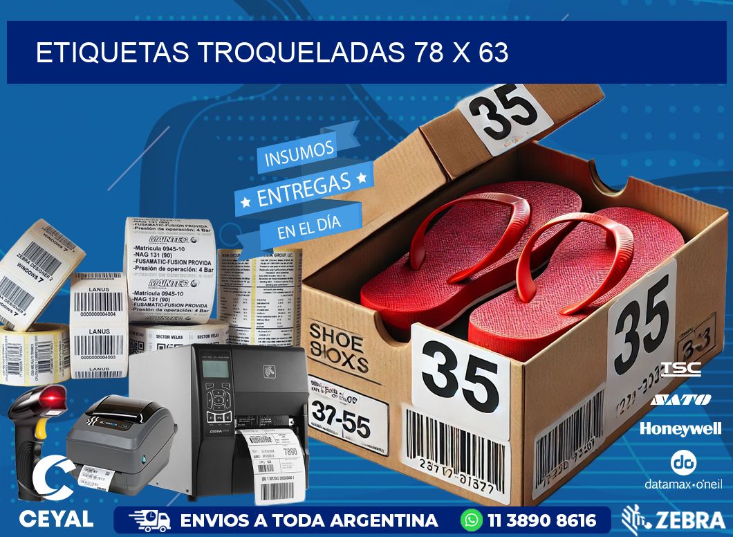 ETIQUETAS TROQUELADAS 78 x 63