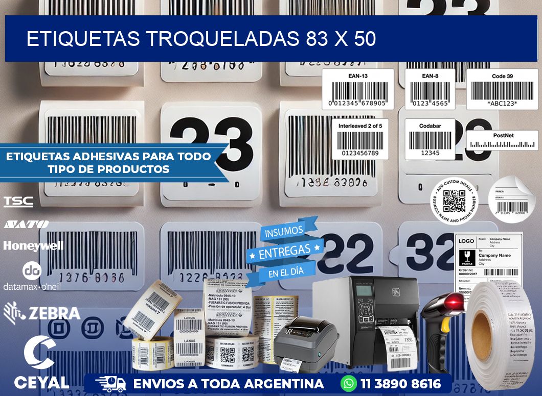 ETIQUETAS TROQUELADAS 83 x 50