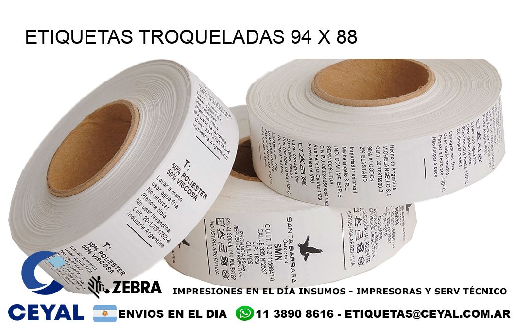 ETIQUETAS TROQUELADAS 94 x 88