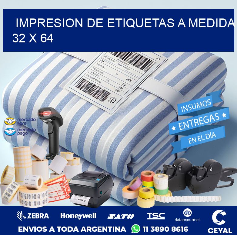 IMPRESION DE ETIQUETAS A MEDIDA 32 x 64