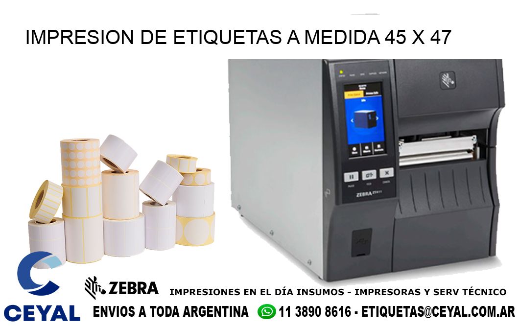 IMPRESION DE ETIQUETAS A MEDIDA 45 x 47