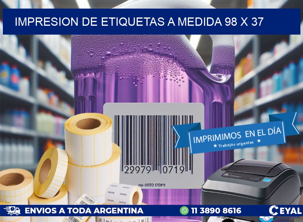 IMPRESION DE ETIQUETAS A MEDIDA 98 x 37