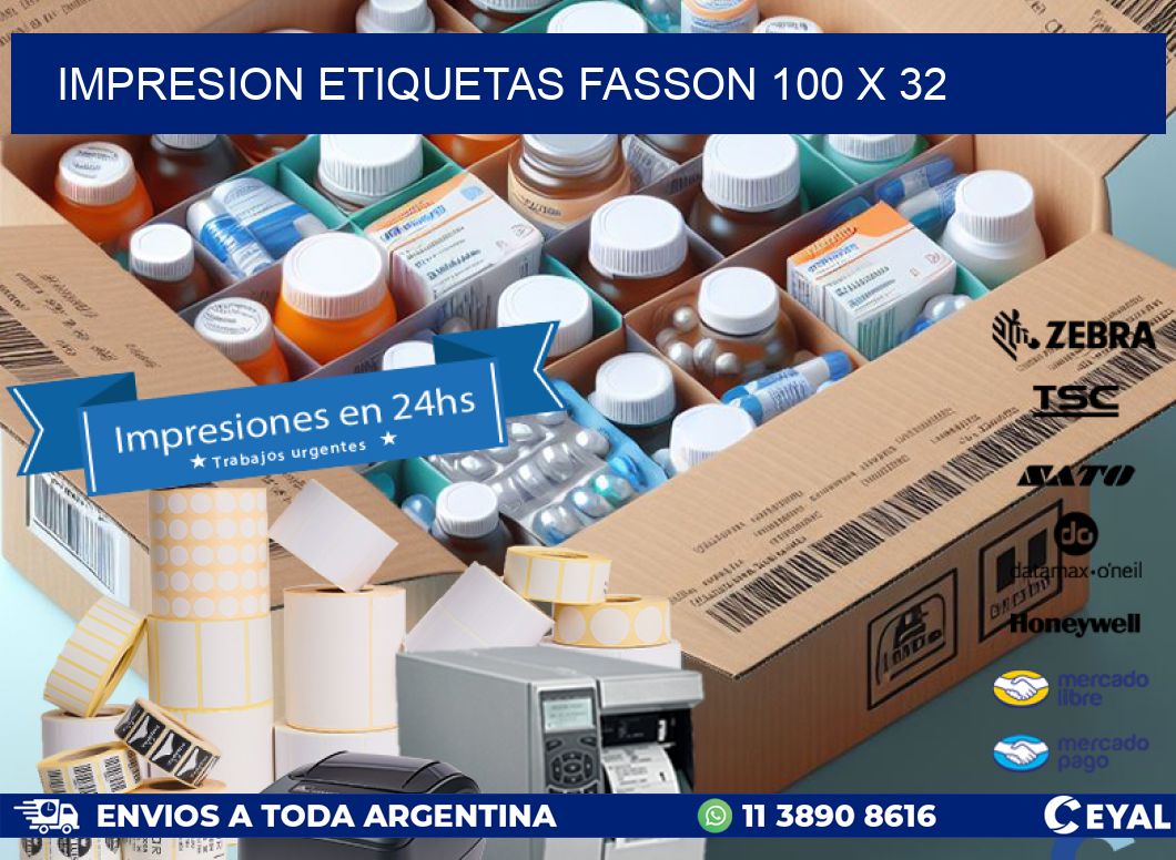 IMPRESION ETIQUETAS FASSON 100 x 32