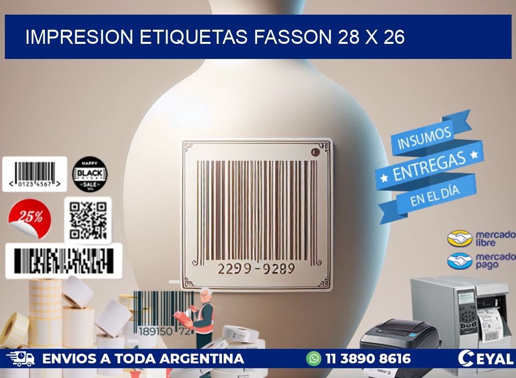 IMPRESION ETIQUETAS FASSON 28 x 26