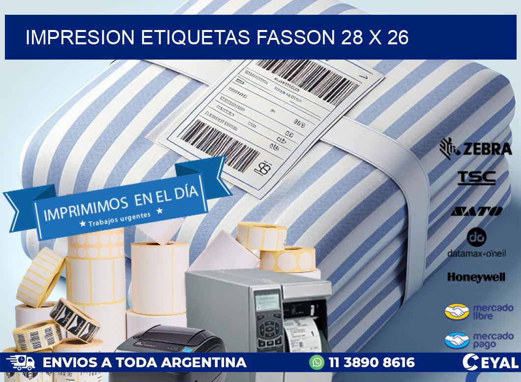 IMPRESION ETIQUETAS FASSON 28 x 26