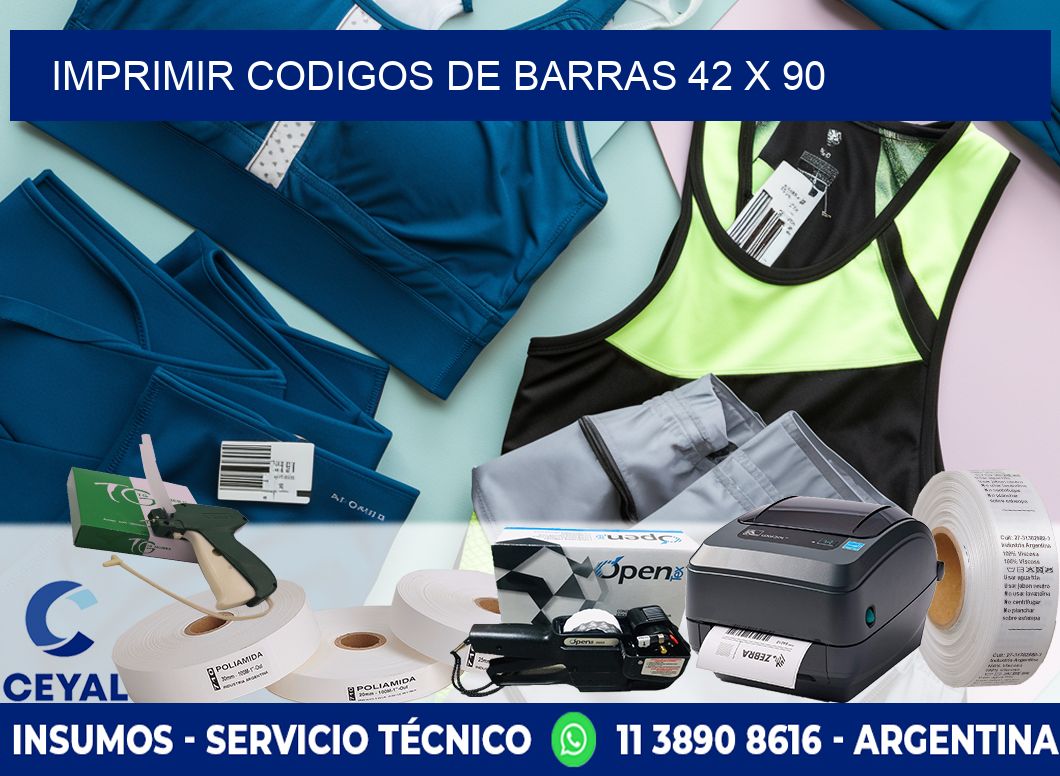 IMPRIMIR CODIGOS DE BARRAS 42 x 90
