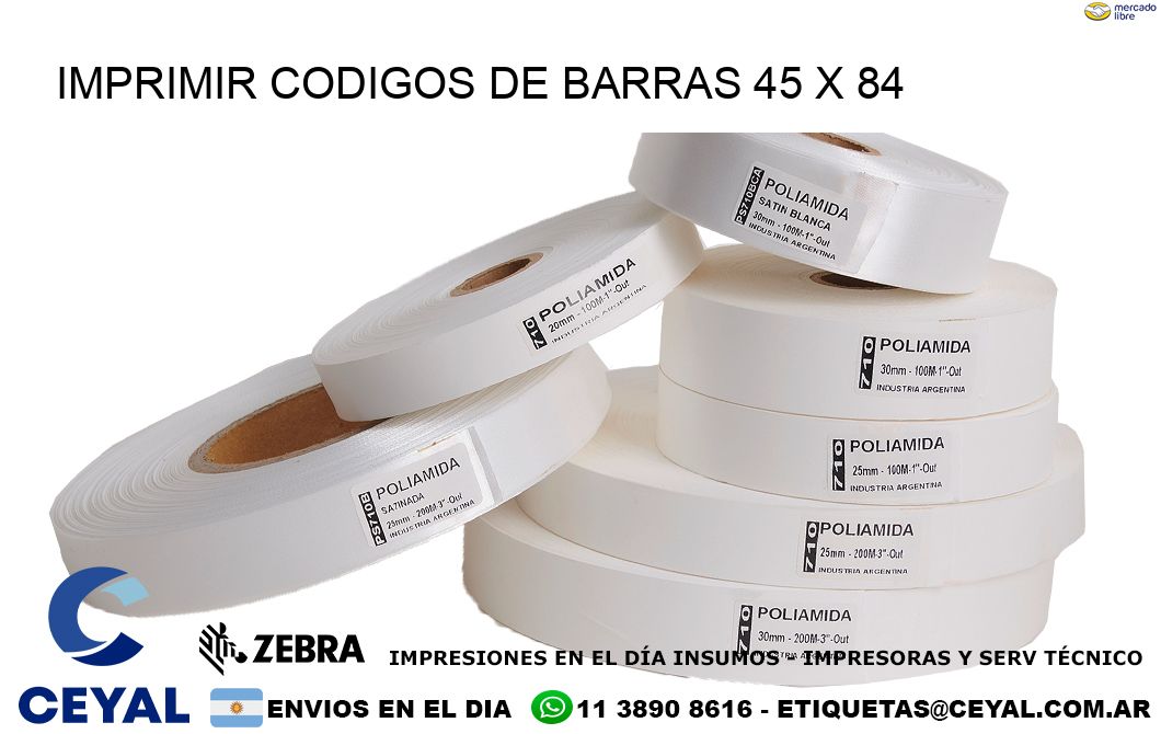 IMPRIMIR CODIGOS DE BARRAS 45 x 84